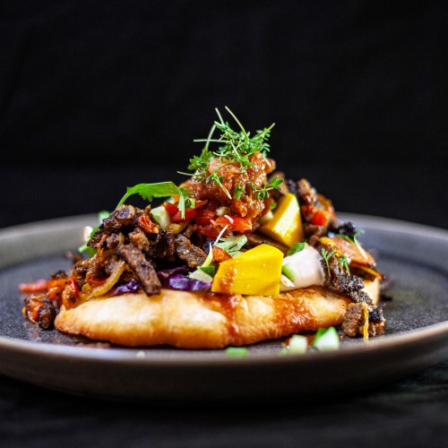 Curry on Naan bread image