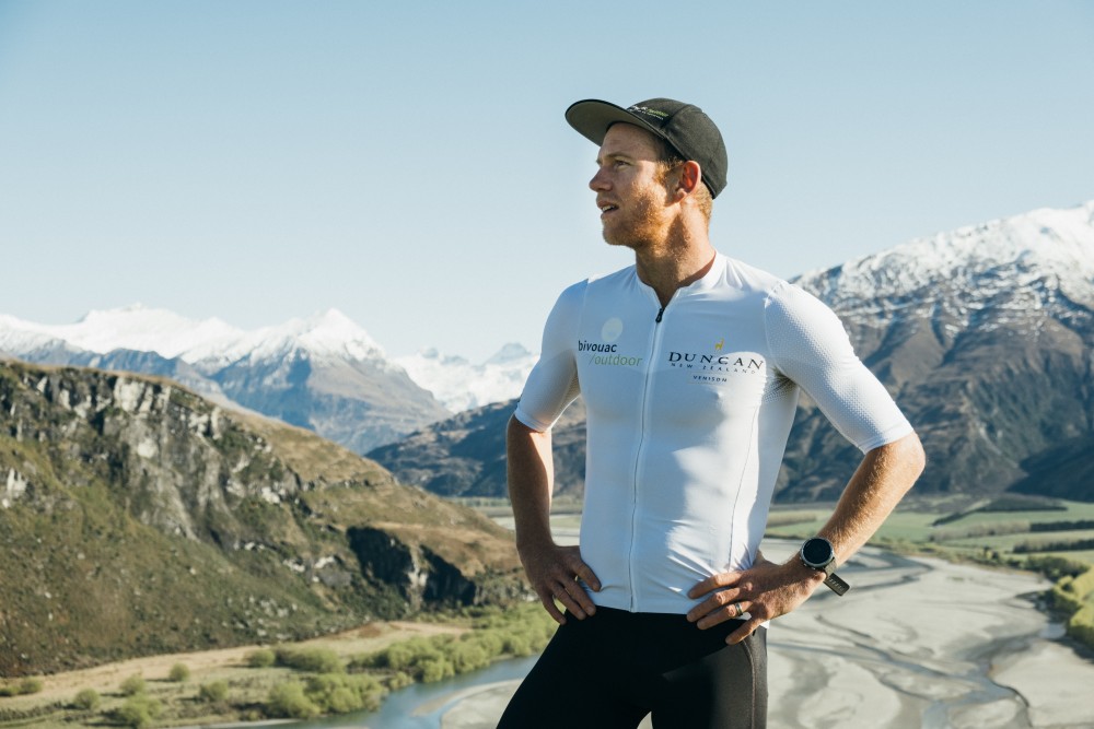 Dougal Allan standing in front of Mt Aspiring