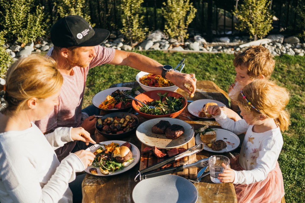 Dougal Allan enjoys venison with his family