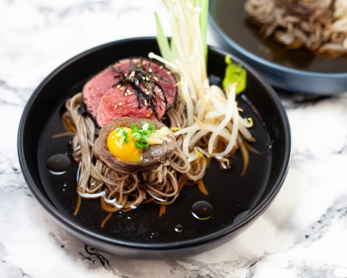 Soba noodles with osso bucco